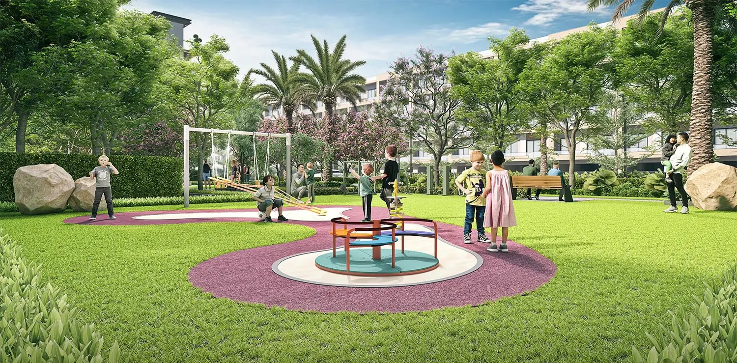 Ganga Realty Kashi Residences Sector 89 Gurugram children play area with landscaped garden and outdoor activities